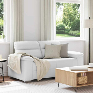 vidaXL 2-zitsbank wit 120 cm kunstleer