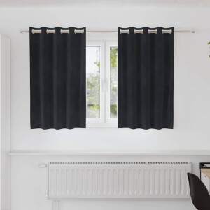 vidaXL Verduisterende gordijnen 2 pcs Zwart 140 x 140 cm Fluweel