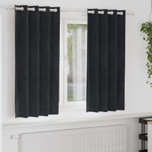 vidaXL Verduisterende gordijnen 2 pcs Zwart 140 x 175 cm Fluweel