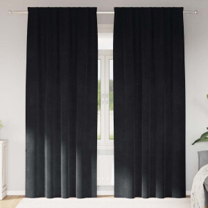 vidaXL Verduisterende gordijnen 2 pcs Zwart 140 x 245 cm Fluweel