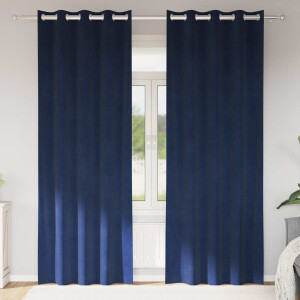 vidaXL Verduisterende gordijnen 2 pcs Donkerblauw 140 x 260 cm Fluweel