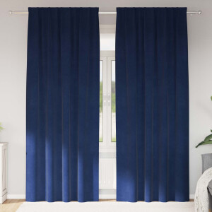 vidaXL Verduisterende gordijnen 2 pcs Donkerblauw 140 x 225 cm Fluweel