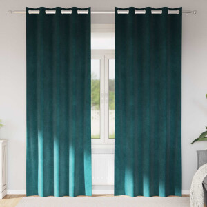 vidaXL Verduisterende gordijnen 2 pcs Donkergroen 140 x 245 cm Fluweel