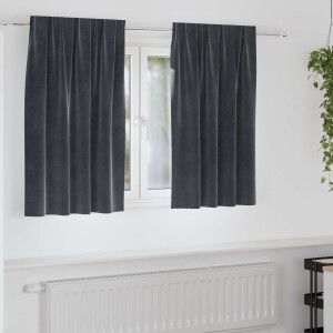 vidaXL Verduisterende gordijnen 2 pcs Donkergrijs 140 x 140 cm Fluweel