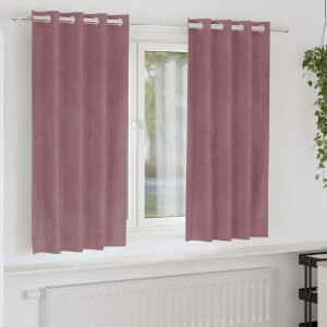vidaXL Verduisterende gordijnen 2 pcs Donkerroze 140 x 175 cm Fluweel