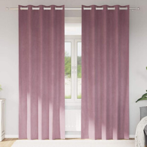 vidaXL Verduisterende gordijnen 2 pcs Donkerroze 140 x 225 cm Fluweel