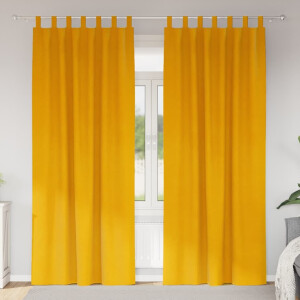 vidaXL Verduisterende gordijnen 2 pcs Mosterdgeel 140 x 260 cm Fluweel