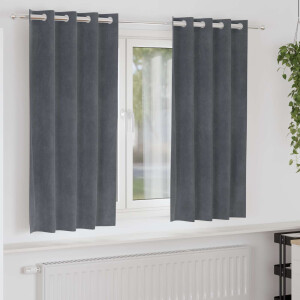 vidaXL Verduisterende gordijnen 2 pcs Lichtgrijs 140 x 175 cm Fluweel