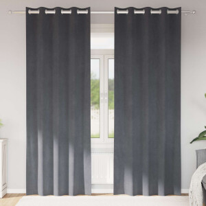 vidaXL Verduisterende gordijnen 2 pcs Lichtgrijs 140 x 225 cm Fluweel