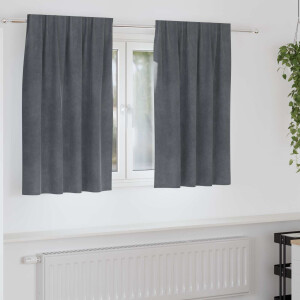 vidaXL Verduisterende gordijnen 2 pcs Lichtgrijs 140 x 140 cm Fluweel