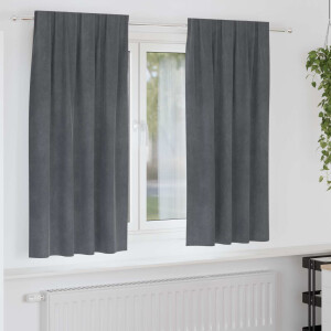 vidaXL Verduisterende gordijnen 2 pcs Lichtgrijs 140 x 175 cm Fluweel