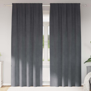 vidaXL Verduisterende gordijnen 2 pcs Lichtgrijs 140 x 260 cm Fluweel