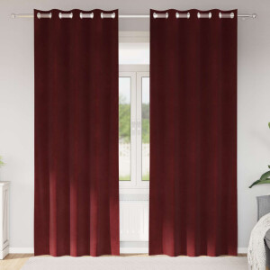 vidaXL Verduisterende gordijnen 2 pcs Wijnrood 140 x 245 cm Fluweel