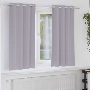 vidaXL Zwart-out Gordijnen met Ringen 2 pcs Metaalgrijs 175 x 140 cm