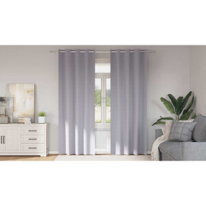 vidaXL Zwart-out Gordijnen met Ringen 2 pcs Metaalgrijs 225 x 140 cm