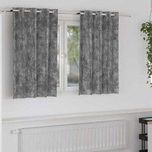 vidaXL Velvet Gordijnen met gordijnen 2 pcs Grijs 140 x 140 cm Fluweel