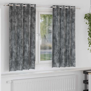 vidaXL Velvet Gordijnen met gordijnen 2 pcs Grijs 175 x 140 cm Fluweel