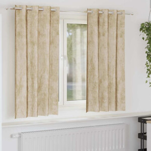 vidaXL Velvet Gordijnen met gordijnen 2 pcs Crème 175 x 140 cm Fluweel
