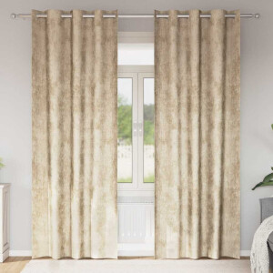 vidaXL Velvet Gordijnen met gordijnen 2 pcs Crème 245 x 140 cm Fluweel