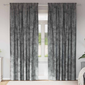 vidaXL Velvet Gordijnen met gordijnen 2 pcs Grijs 225 x 140 cm Fluweel