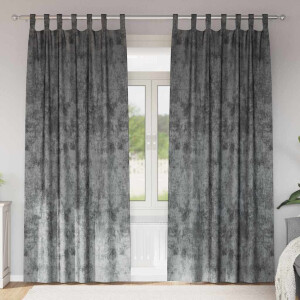 vidaXL Velvet Gordijnen met gordijnen 2 pcs Grijs 225 x 140 cm Fluweel