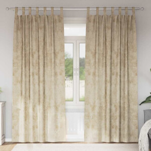 vidaXL Velvet Gordijnen met gordijnen 2 pcs Crème 260 x 140 cm Fluweel
