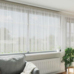 vidaXL Kantgordijn met gordijnen Wit 1200 x 140 cm Polyester
