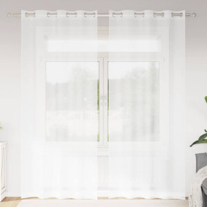 vidaXL Voile Gordijn met gordijnen 2 pcs Wit 260 x 140 cm Polyester