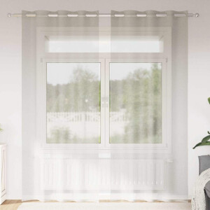 vidaXL Voile Gordijn met gordijnen 2 pcs Crème 260 x 140 cm Polyester
