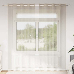 vidaXL Voile Gordijn met gordijnen 2 pcs Zand 225 x 140 cm Polyester