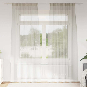 vidaXL Voile Gordijn met gordijnen 2 pcs Crème 245 x 140 cm Polyester