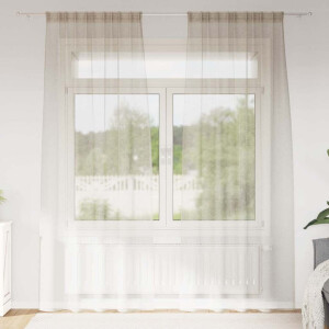 vidaXL Voile Gordijn met gordijnen 2 pcs Zand 260 x 140 cm Polyester