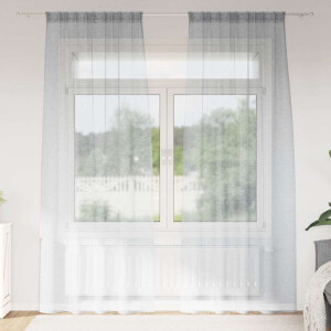 vidaXL Voile Gordijn 2 pcs Donkergrijs 245 x 140 cm Polyester
