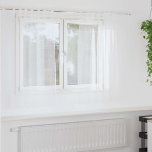 vidaXL Voile Gordijn met gordijnen 2 pcs Wit 140 x 140 cm Polyester