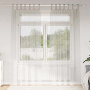 vidaXL Voile Gordijn met gordijnen 2 pcs Crème 245 x 140 cm Polyester