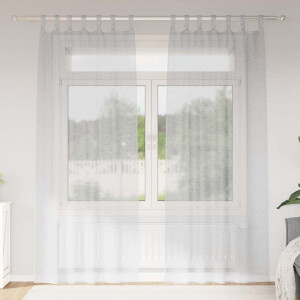 vidaXL Voile Gordijn 2 pcs Lichtgrijs 245 x 140 cm Polyester