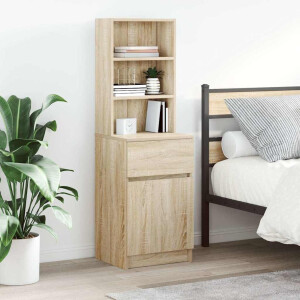 vidaXL Nachtkastje 39x35x125 cm bewerkt hout sonoma eikenkleurig