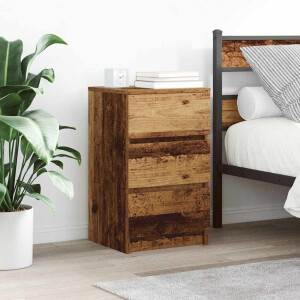 vidaXL Nachtkastjes met 3 lades 2 st 39x35x65 cm oud hout