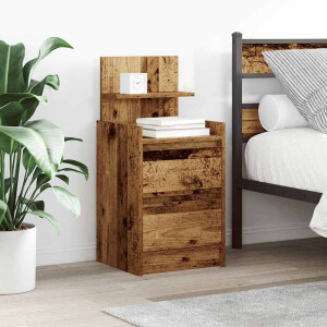vidaXL Nachtkastjes met 2 lades 2 st 38x34x80 cm oud hout