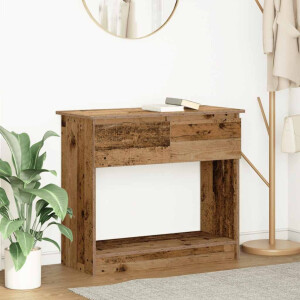 vidaXL Wandtafel met lades 85,5x38,5x74,5 cm oud hout