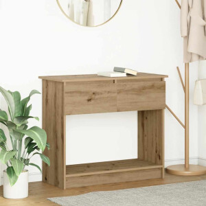 vidaXL Wandtafel met lades ambachtelijk eikenkleurig 85,5x38,5x74,5 cm