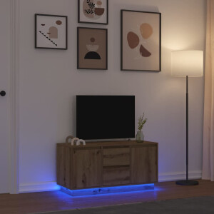 vidaXL Tv-meubel met LED-verlichting 100x41x50 cm artisanaal eiken