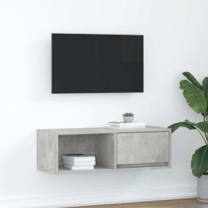 vidaXL Tv-meubel 80x31x25,5 cm bewerkt hout betongrijs