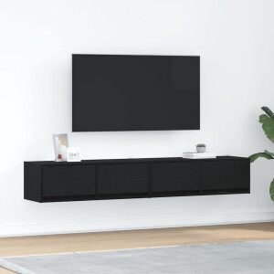 vidaXL Tv-kasten 2 st 80x31x25,5 cm spaanplaat zwart eikenkleurig