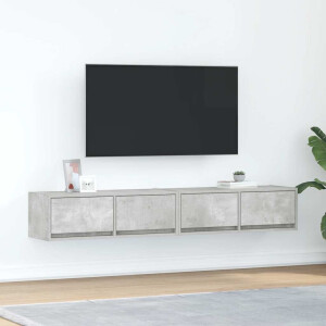 vidaXL Tv-meubels 2 st 80x31x25,5 cm bewerkt hout betongrijs