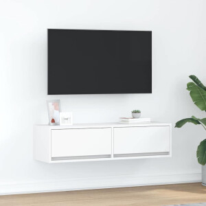 vidaXL TV-kast met lade Wit 100 x 31 x 25,5 cm Bewerkt hout