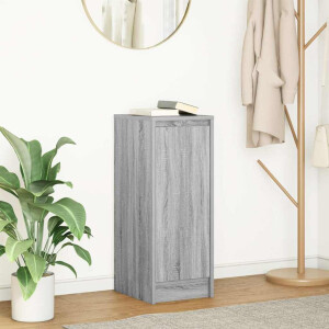 vidaXL Dressoir 29,5x34x76 cm bewerkt hout grijs sonoma eikenkleurig