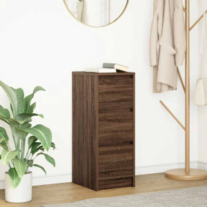 vidaXL Dressoir 29,5x34x76 cm bewerkt hout bruin eikenkleurig