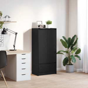 vidaXL Kast met lade 55,5x34x119,5 cm spaanplaat zwart eikenkleurig