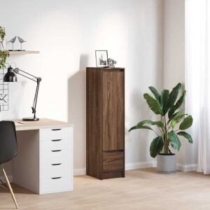 vidaXL Hoge kast 29,5x34x119,5 cm spaanplaat bruin eikenkleurig